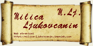 Milica Ljukovčanin vizit kartica